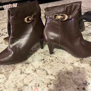 Brown knee high boots